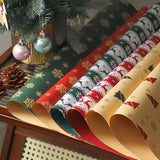 Timeuprise Brown Christmas Gift Kraft Wrapping Paper 5 Sheets