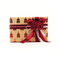 Timeuprise Hot Stamping Christmas Brown Kraft Wrapping Paper 7 Packs