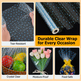 Clear Blue Polka Dot Cellophane Wrap Paper Roll advantage