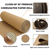 brown corrugated cardboard paper roll details