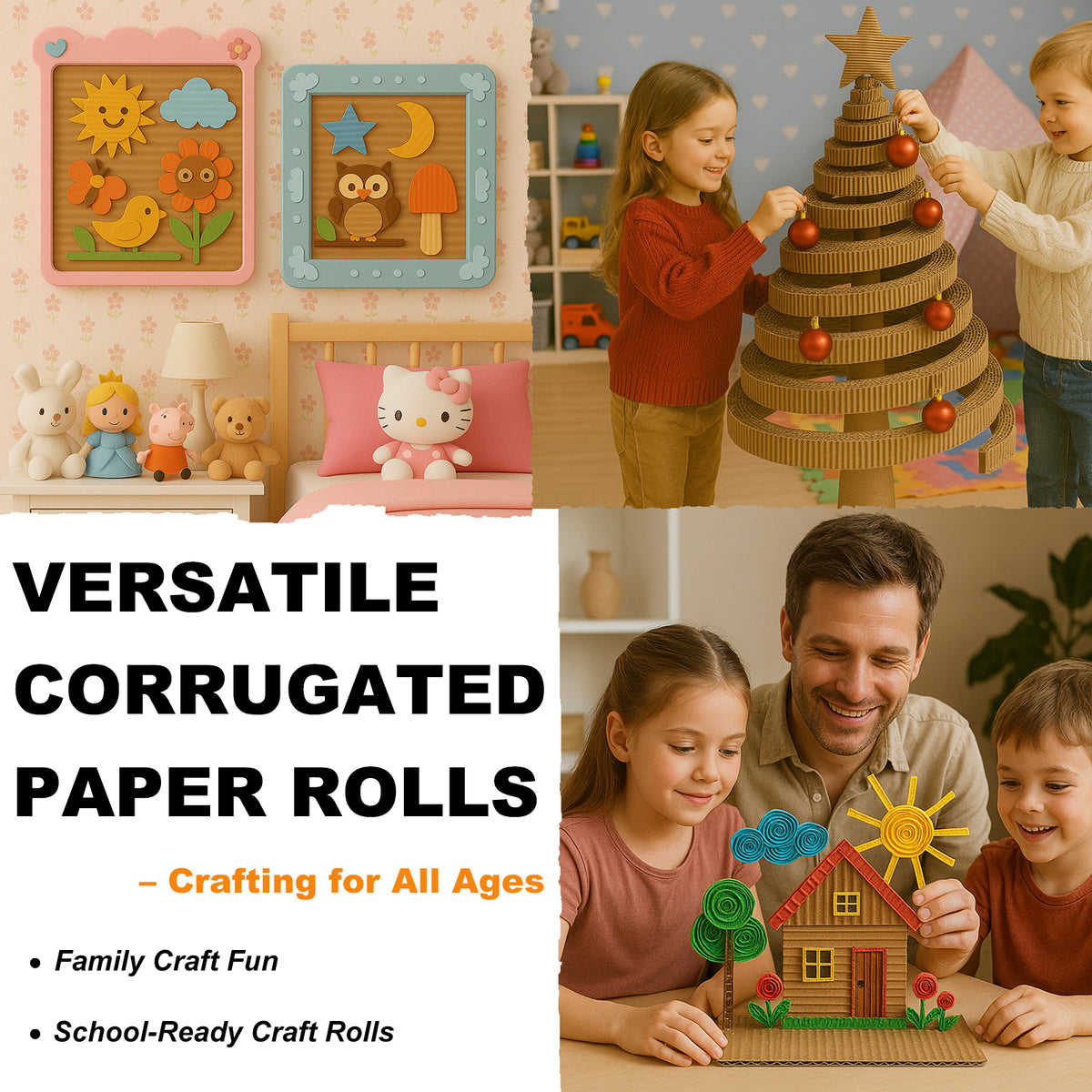 brown corrugated cardboard paper roll for DIY handicrafts