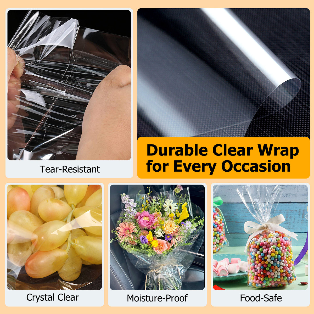 clear cellophane wrapping paper roll advantage