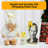 clear green polka dot cellophane paper roll for gift