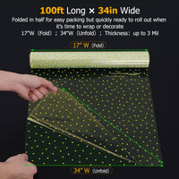 clear yellow polka dot cellophane wrap paper roll size