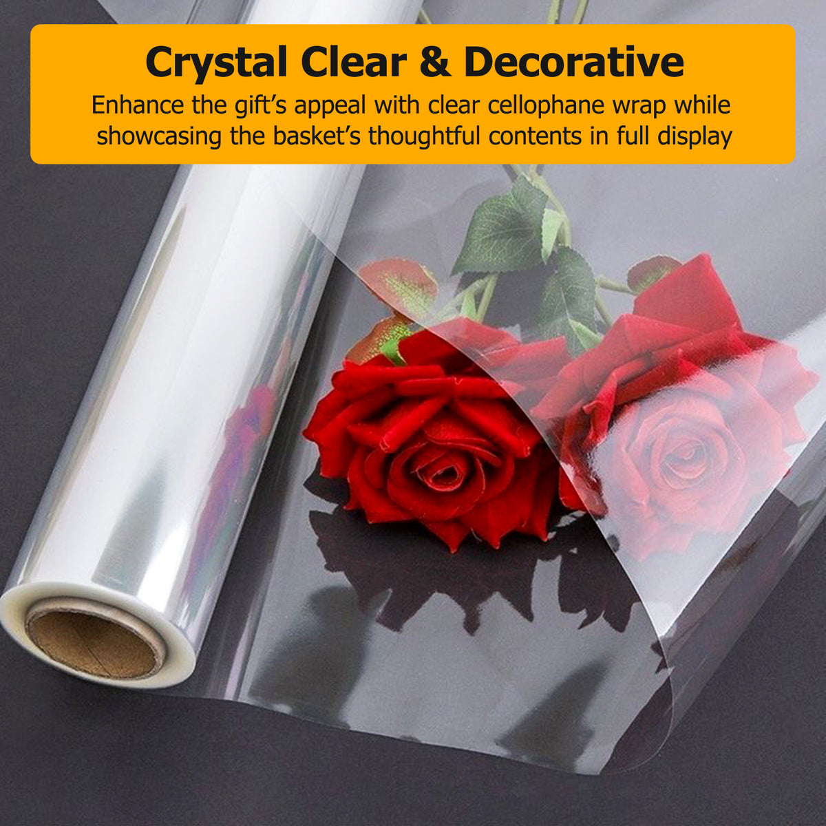 transparent cellophane gift wrapping paper roll