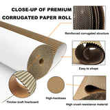 white corrugated cardboard paper roll details