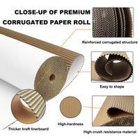white corrugated cardboard paper roll details