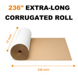 white corrugated cardboard paper roll size