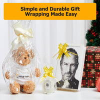 white polka dot cellophane gift wrap roll
