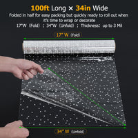white polka dot cellophane wrap roll size